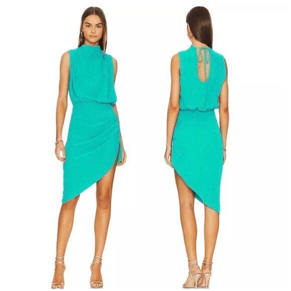 Amanda Uprichard Fabianna Asymmetrical Dress in Atlantis Size Small - Picture 1 of 8